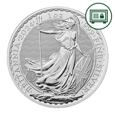 A picture of a Pièce d’argent Britannia de 1 oz (2024) - Stockage sécurisé